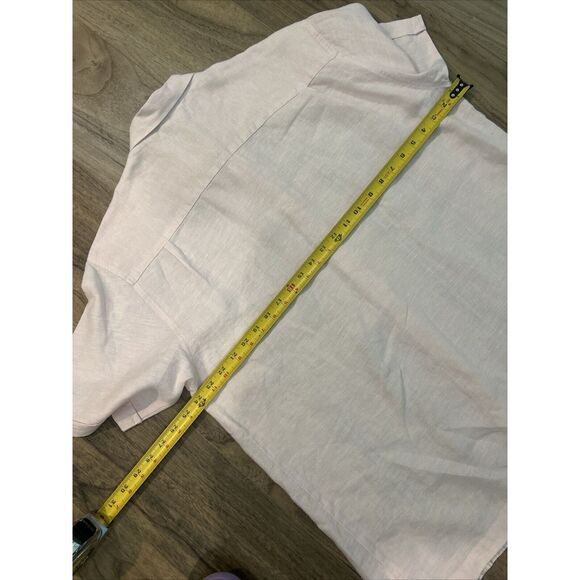 Cubavera Shirt Men L100% Linen‎ Short Sleeve Pink - Picture 6 of 6